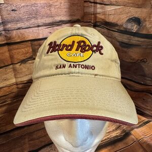 Hard Rock Cafe San Antonio Hat Cap Beige Khaki Adjustable Strapback